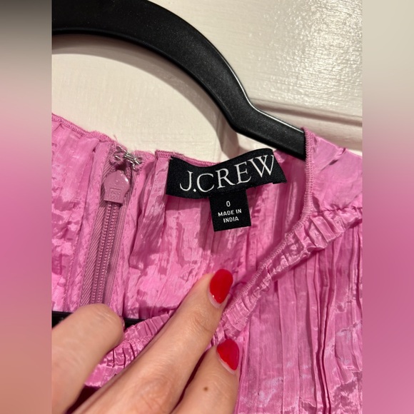 J. Crew Pink Crinkle High Neck Sheath Dress. Size 0 NWOT - Picture 4 of 9